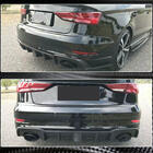Audi A3 2012–2020 Achterbumperdiffuser met LED remlicht V2 (voor RS3 2017-2019, carbon) foto 3