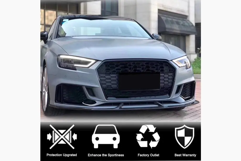 Audi A3 2012–2020 V4 voorbumper splitter (voor RS3 Sedan 2017-2020, carbon) Foto 4