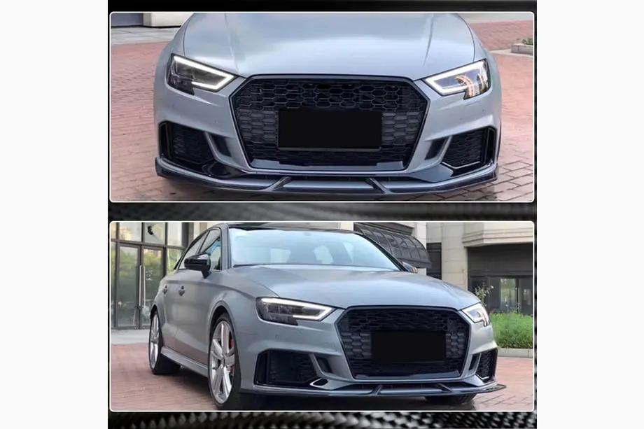 Audi A3 2012–2020 V4 voorbumper splitter (voor RS3 Sedan 2017-2020, carbon) Foto 1