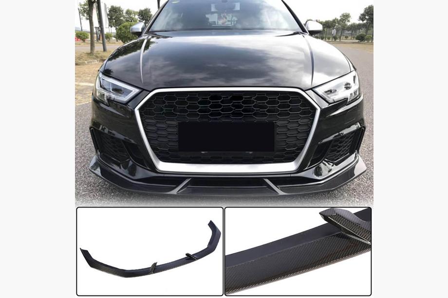 Audi A3 2012–2020 Voorbumper lip V3 (voor RS3 Sedan 2017-2020, carbon) Image