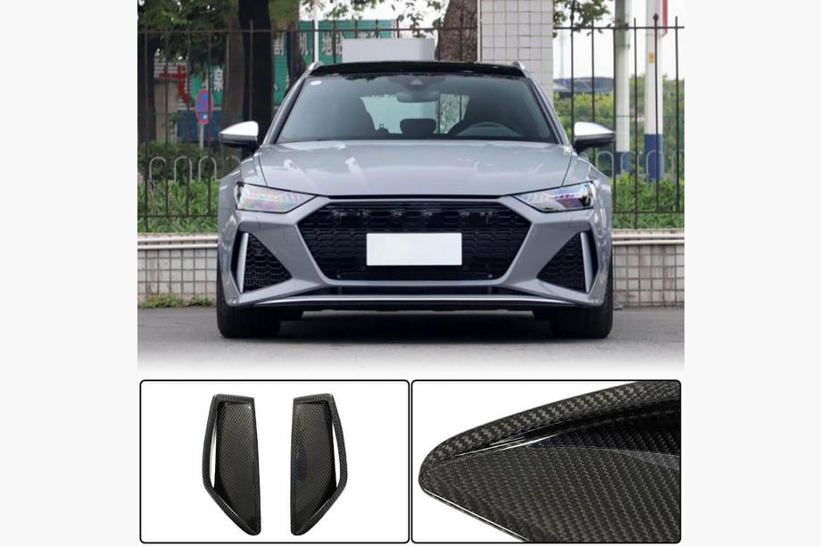 Audi A6 C8 2018–2025 Voorbumper lip (voor RS6, carbon) Image