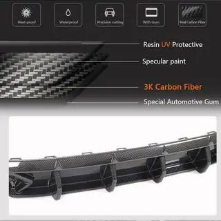 Achterbumper diffuser (voor RS6, carbon) foto 3
