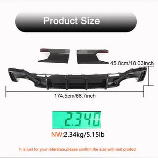Achterbumper diffuser (voor RS6, carbon) foto 4