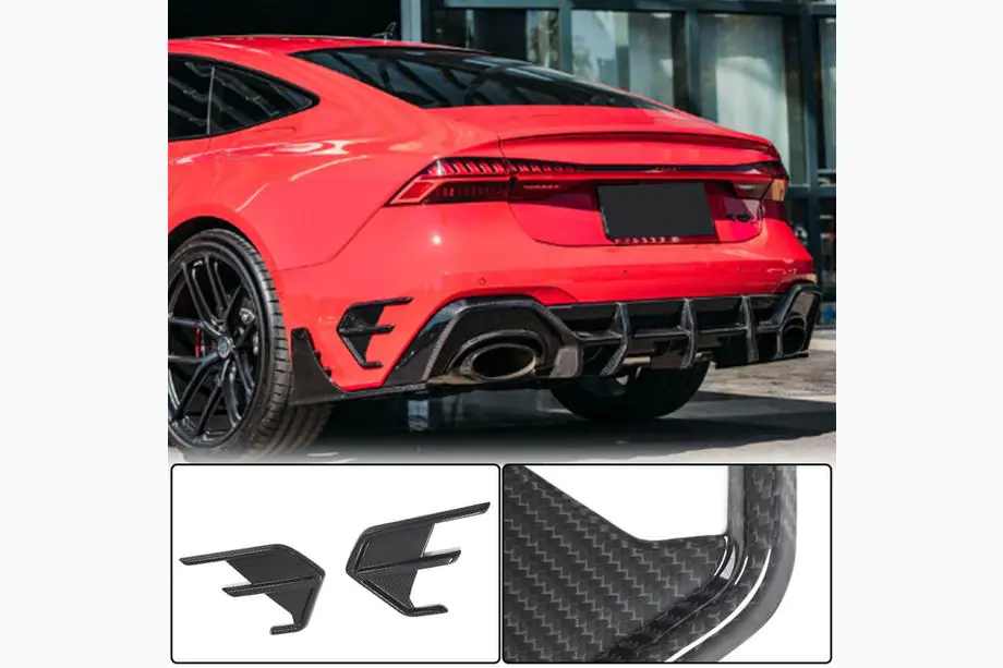 Audi A7 2018– Afdekkappen voor ventilatieopeningen achterbumper (voor RS7 2018-2022, dry carbon) Image