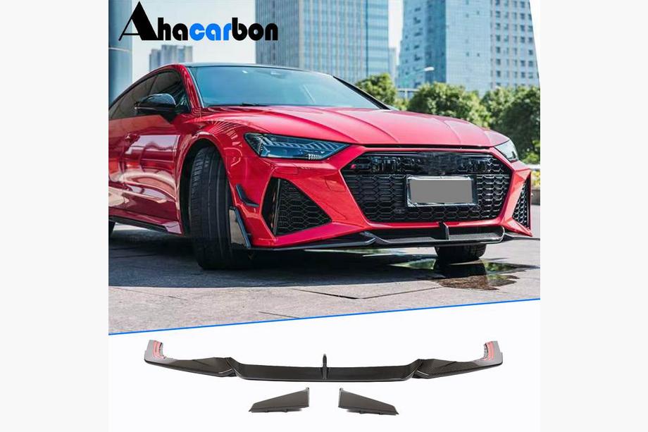 Audi A7 2018– Voorbumper lipspoiler Lip V2 (voor RS7, droog carbon) Image