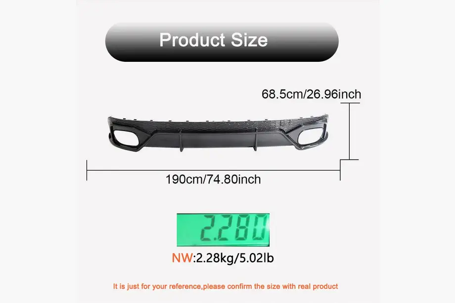 Audi Q8 2018– Achterbumper diffuser (2020-2023, carbon) foto 5