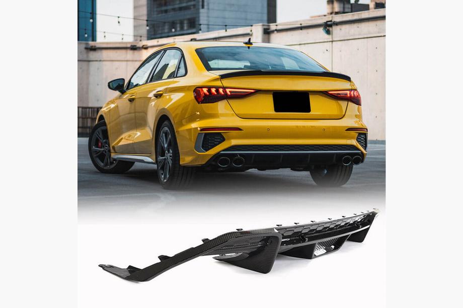 Audi A3 2020– Achterbumper diffuser V1 (voor S-Line Sedan 2020-2023, carbon) Image
