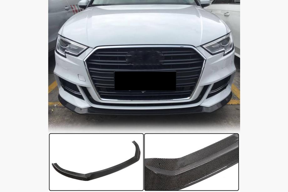 Audi A3 2012–2020 Lipspoiler voorbumper Lip V5 (voor S-Line Sedan 2017-2020, carbon) Image
