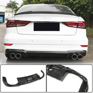 Achterbumper diffuser V5 (voor S-Line Sedan 2017-2020, carbon) Audi A3 2012–2020 foto 1