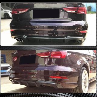 Achterbumper diffuser V5 (voor S-Line Sedan 2017-2020, carbon) Audi A3 2012–2020 foto 3