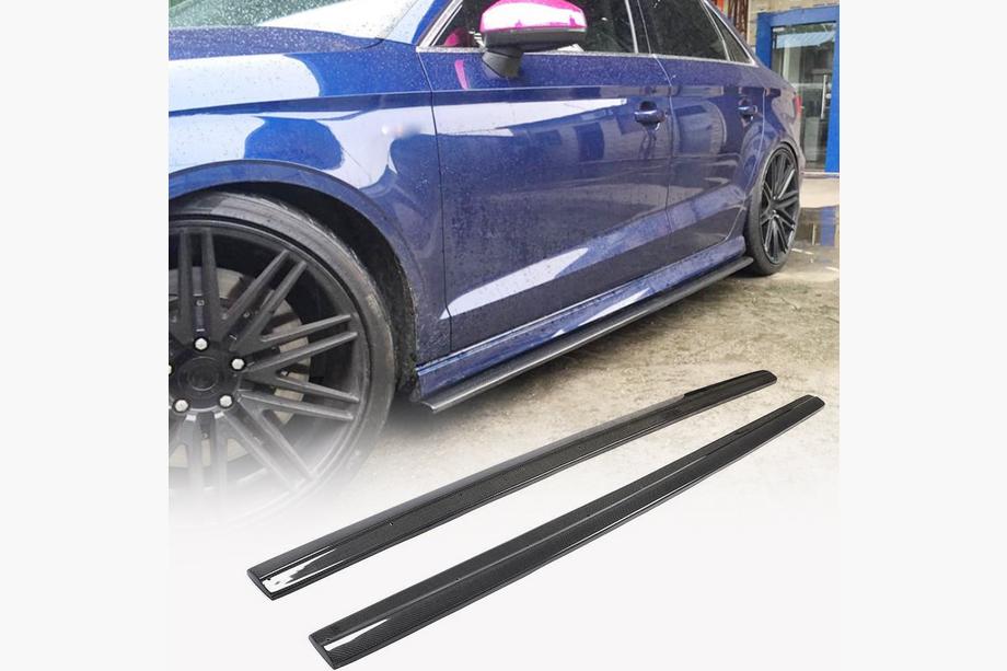 Audi A3 2012–2020 Sideskirts V3 (voor S-Line Sedan, carbon) Image
