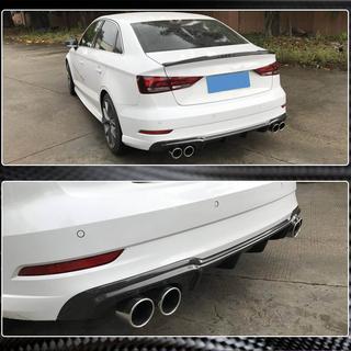 Achterbumper diffuser V4 (voor S-Line Sedan 2017-2020, carbon) Audi A3 2012–2020 foto 3