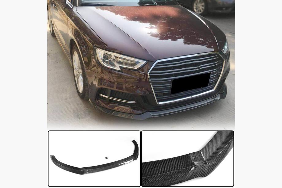 Audi A3 2012–2020 Voorbumper lipspoiler Lip V1 (voor S-Line 2017-2020 HB, carbon) Image