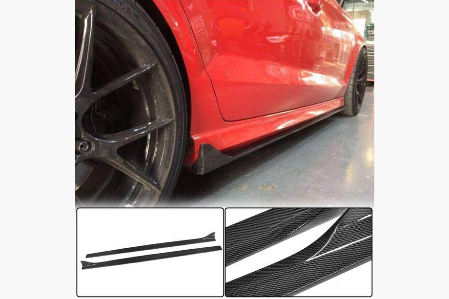 Audi A3 2012–2020 Side skirts V2 (voor S-Line Sedan, carbon) Image
