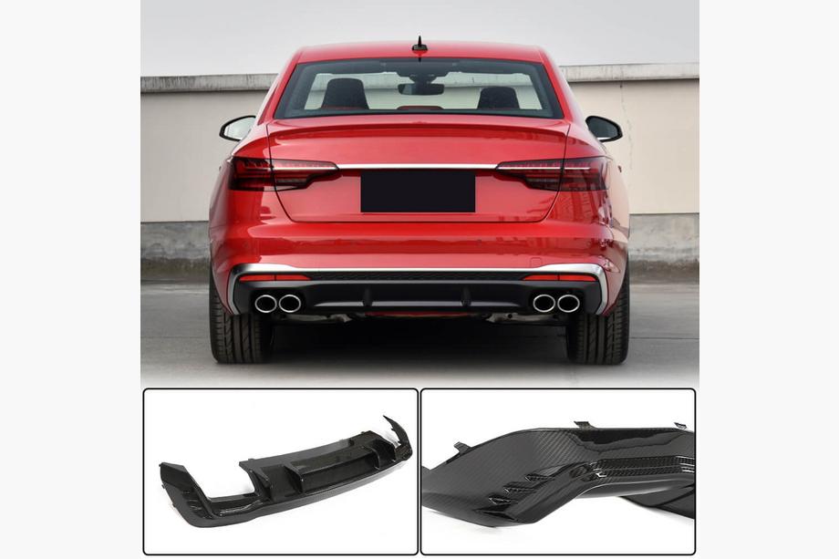 Audi A4 B10 2024– Achterbumper diffuser V1 (voor S-Line, carbon) Image