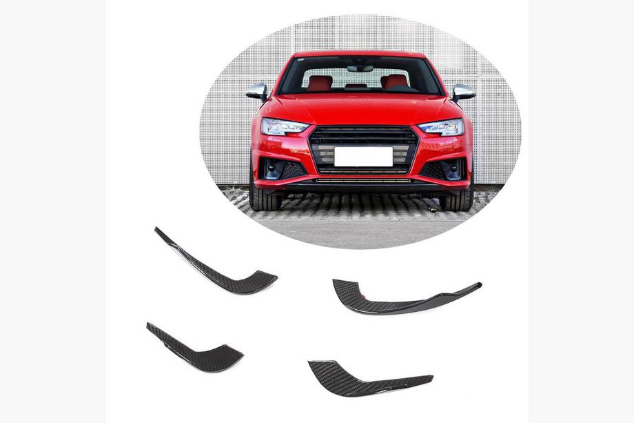 Audi A4 B9 2015–2024 Voorbumper lip V3 (voor S-Line Sedan 2015-2019, carbon) Image