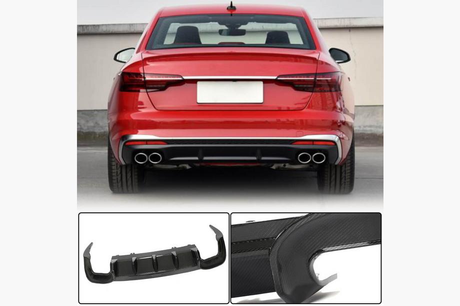 Audi A4 B10 2024– Achterbumperdiffuser V2 (voor S-Line, carbon) Image