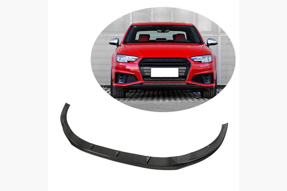 Audi A4 B9 2015–2024 Front bumper lip Lip V6 (voor S-Line Sedan 2015-2019, carbon) Image