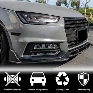 Lipspoiler voor voorbumper Lip V2 (voor S-Line Sedan 2015-2019, Carbon) foto 3