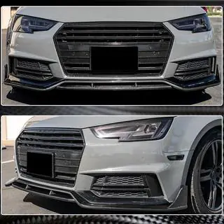 Lipspoiler voor voorbumper Lip V2 (voor S-Line Sedan 2015-2019, Carbon) foto 4