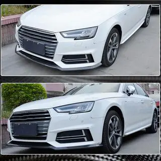 Voorbumper lipspoiler Lip V4 (voor S-Line Sedan 2015-2019, carbon) foto 3