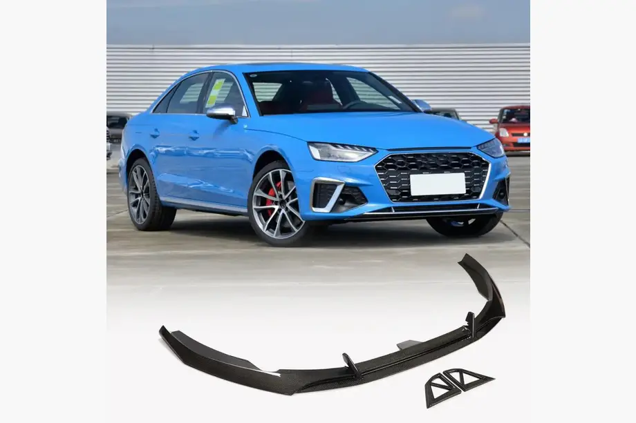 Front bumper lip (voor S-Line Sedan 2019-2024, carbon) foto 1