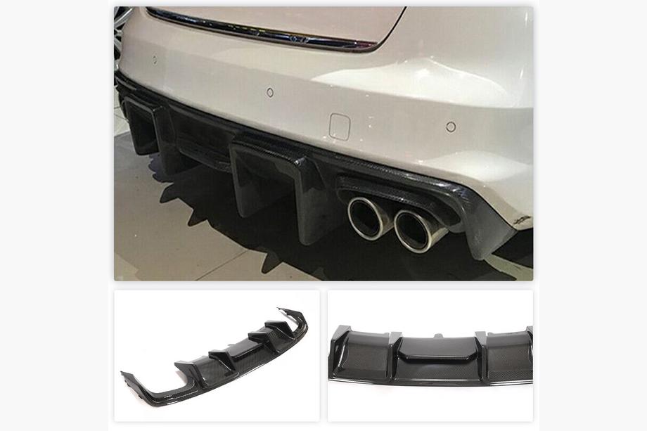 Audi A4 B8 2007–2015 Achterbumper diffuser (voor S4 2013-2015, carbon) Image