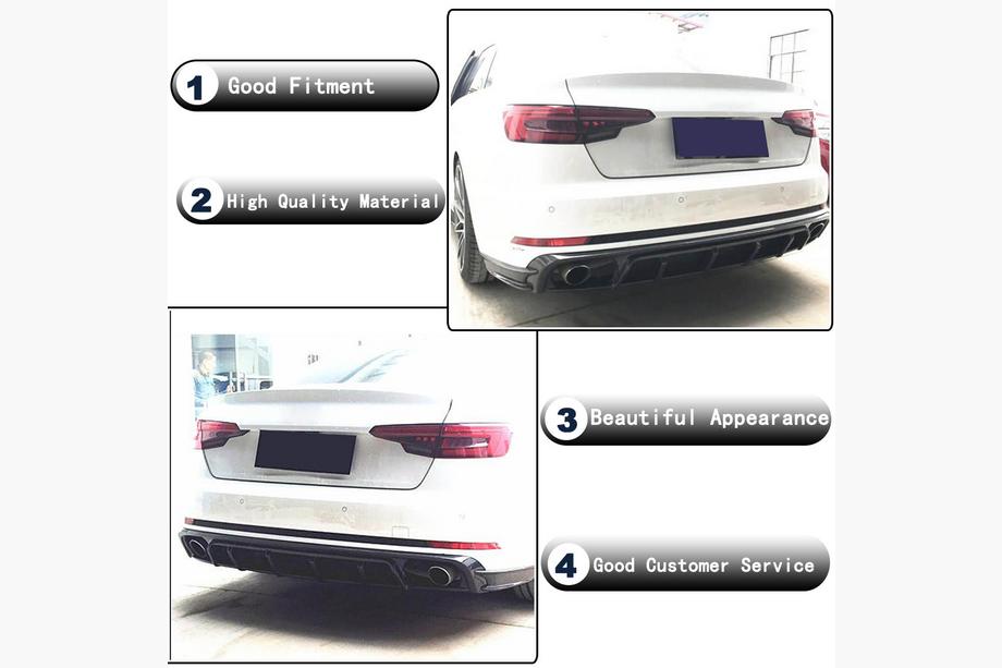 Audi A4 B9 2015–2024 Achterbumper diffuser (voor S4 2017-2020, carbon) Foto 2