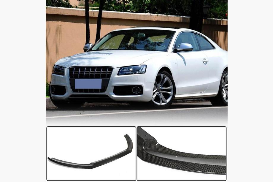 Audi A5 2007–2015 Voorbumper lip (voor S-Line Coupe 2007-2011, carbon) Image