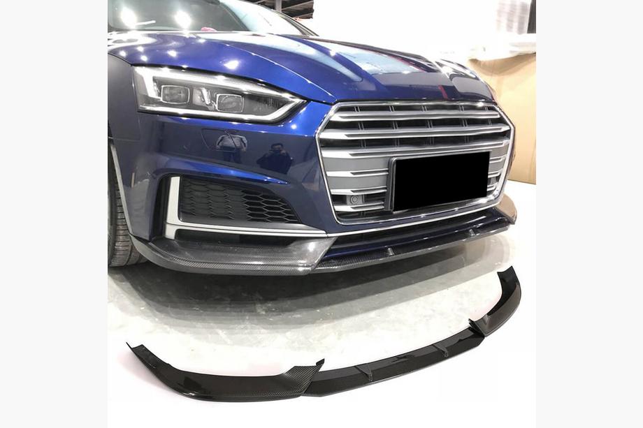 Audi A5 2016–2025 Front bumper lip (voor S-Line coupe/cabriolet 2016-2020, carbon) Image