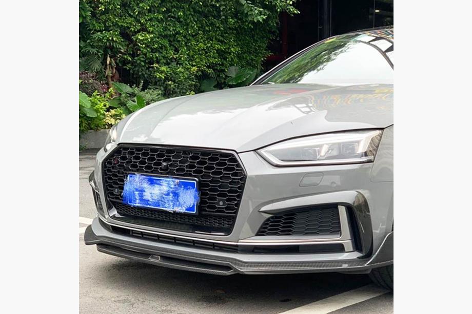 Audi A5 2016–2025 Frontlip voorbumper Lip V2 (voor S-Line 2021-2025, carbon) Foto 1