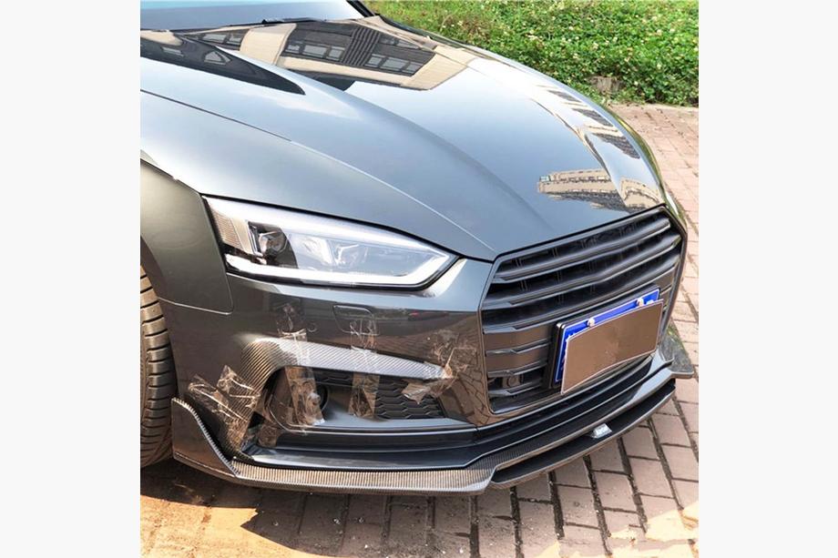 Audi A5 2016–2025 Frontlip voorbumper Lip V2 (voor S-Line 2021-2025, carbon) Foto 2