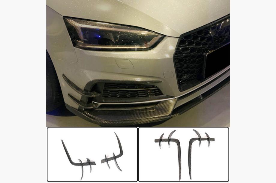 Audi A5 2016–2025 Frontbumper lip Flap V2 (voor S-Line 2016-2020, carbon) Image