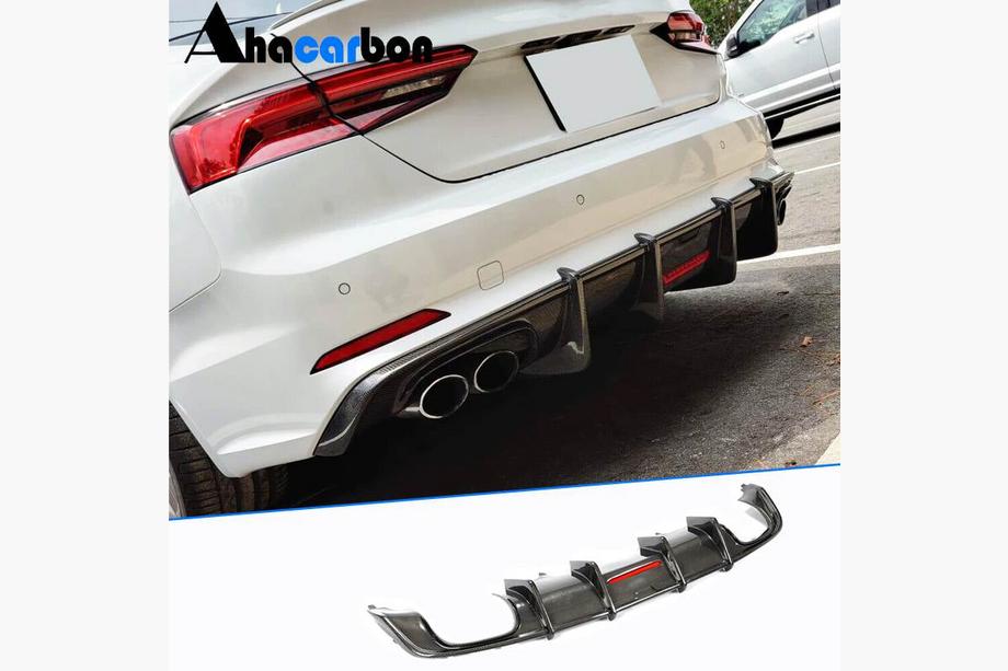 Audi A5 2016–2025 Achterbumper diffuser V1 (voor S-Line 2016-2020, carbon) Image