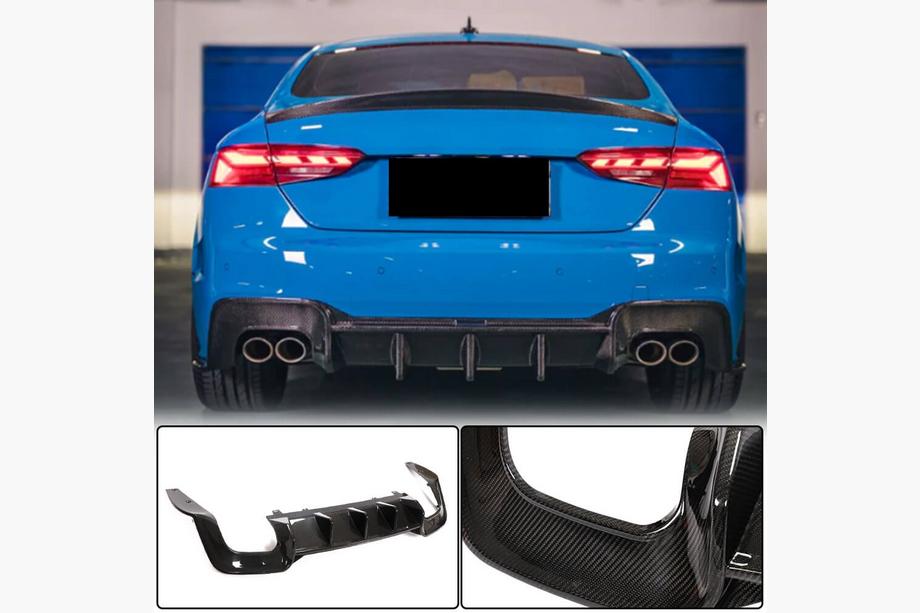 Audi A5 2016–2025 Achterbumper diffuser (carbon) V2 Image