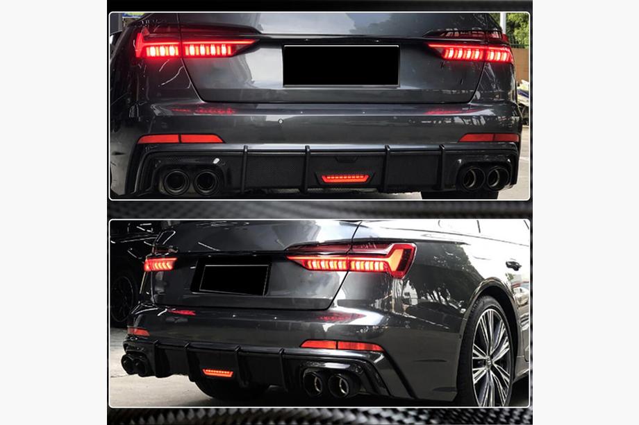 Audi A6 C7 2011–2017 Achterbumper diffuser carbon (voor S-Line 2014-2018) Image