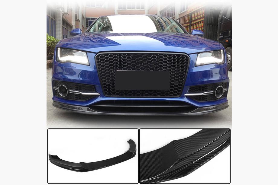 Audi A7 2010–2018 Frontbumper lip spoiler Lip V2 (voor S-Line 2010-2014, carbon) Image