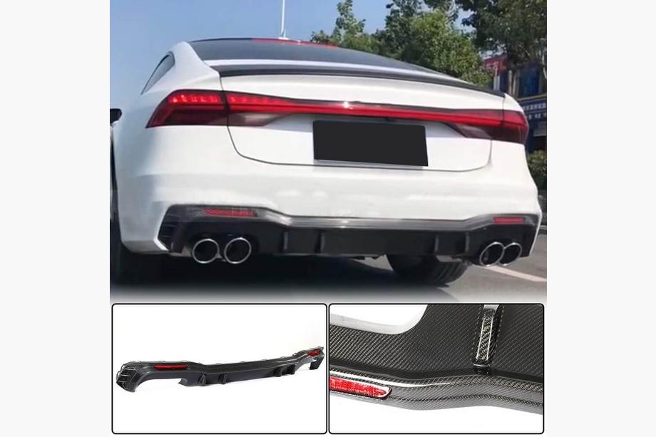 Audi A7 2018– Achterbumper diffuser (voor S-Line 2018-2022, carbon) Image
