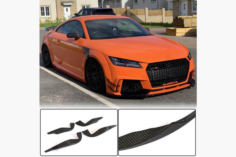 Audi TT 2014–2023 Zij-splitters voor de voorbumper (voor RS, 2016-2019, carbon) Image