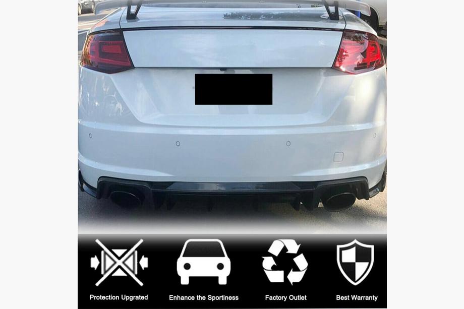 Audi TT 2014–2023 Achterbumper diffuser (voor RS, 2016-2019, droog carbon) Foto 3