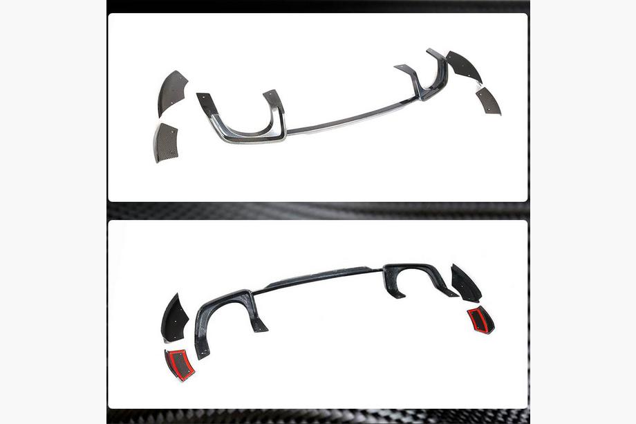 Audi TT 2014–2023 Achterbumper diffuser (voor RS, 2016-2019, droog carbon) Foto 4