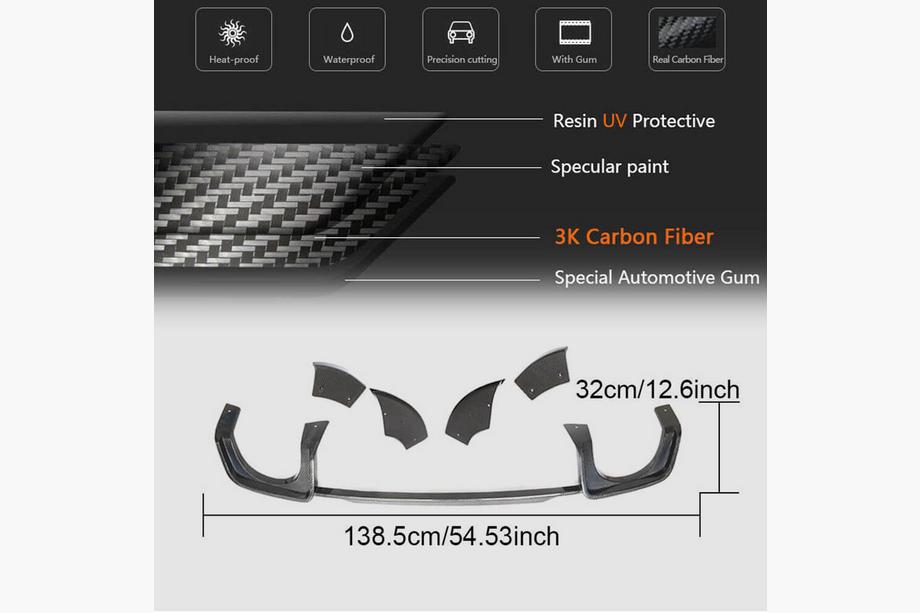 Audi TT 2014–2023 Achterbumper diffuser (voor RS, 2016-2019, droog carbon) Foto 5
