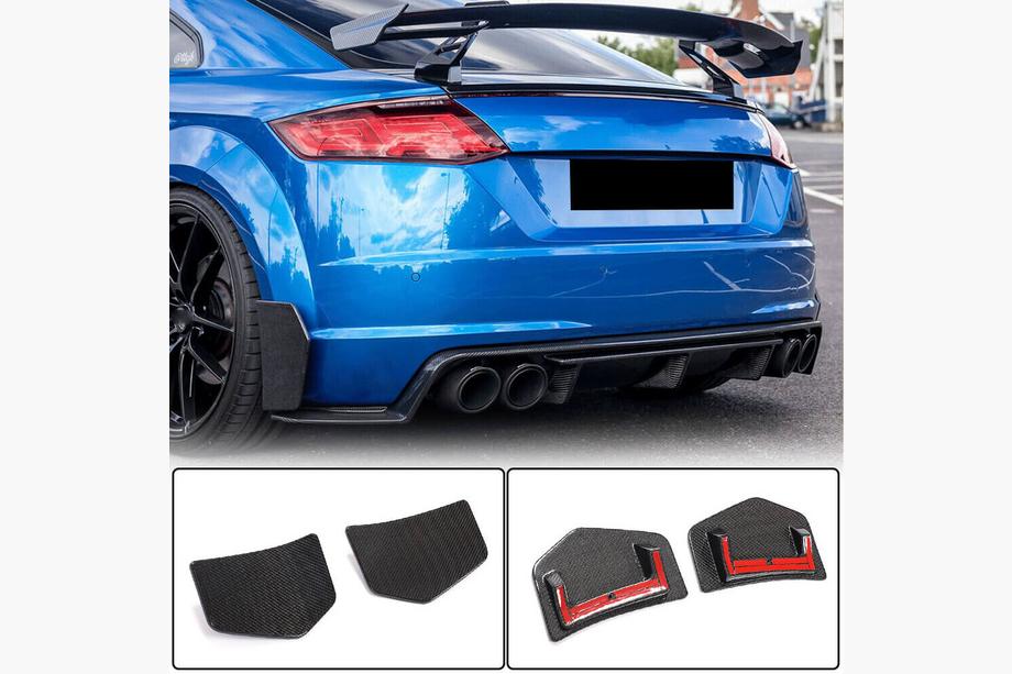 Audi TT 2014–2023 Flap-extensions voor achterbumper (voor S-line/TTS/TTRS, 2014-2019, Carbon) Image