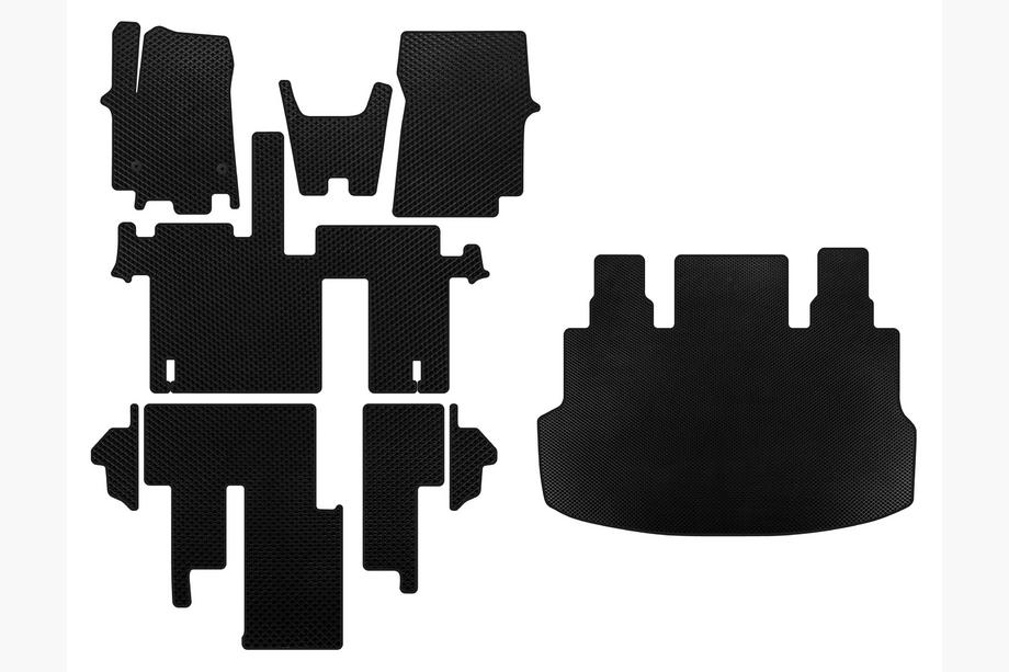 Hyundai Staria 2021– EVA automatten (complete interieur, 1+1,5/9-zits, zwart) Image