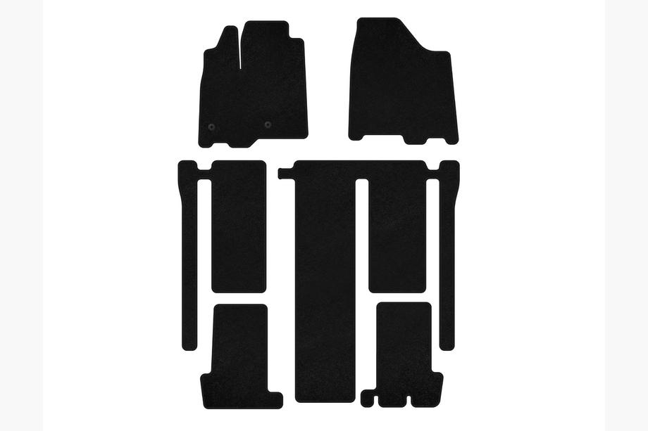 Toyota Sienna 2010–2020 Premium textiele automatten (3 rijen, zwart) Image