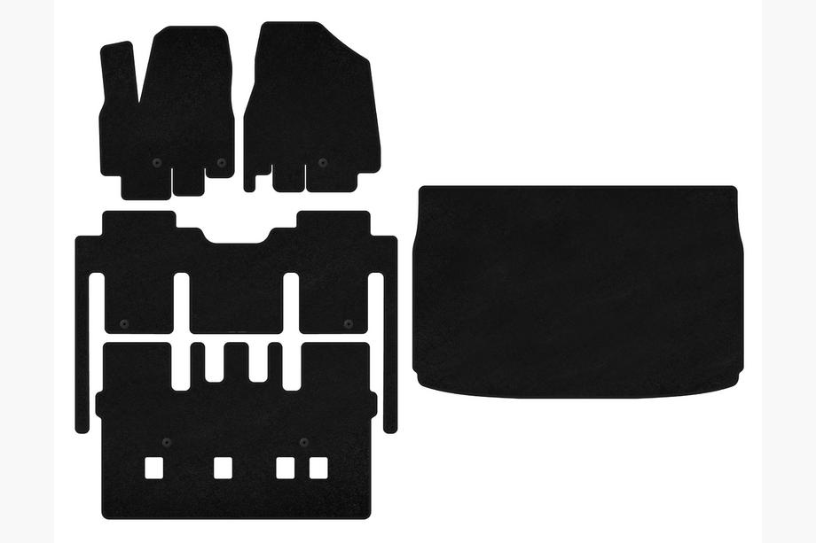 Kia Sedona 2014–2020 Classic textielen automatten (complete set voor het interieur, 8-zits, zwart) Image
