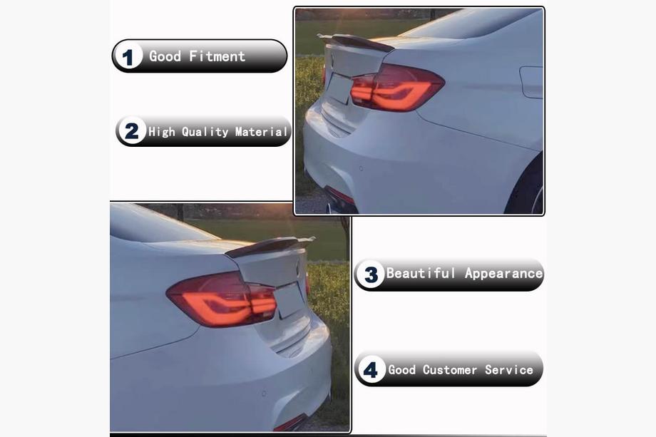 BMW 3 Serie F30/F31 2012–2019 PSM-Style V2 spoiler (voor F30/F80, carbon) Foto 3