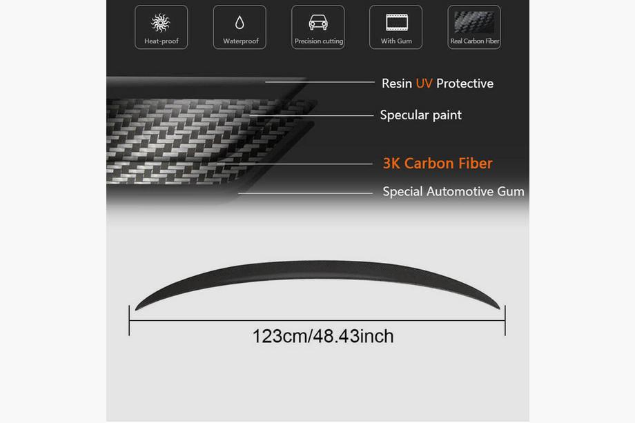 BMW 3 Serie F30/F31 2012–2019 Kofferklep spoiler carbon V16 (SD) Foto 5