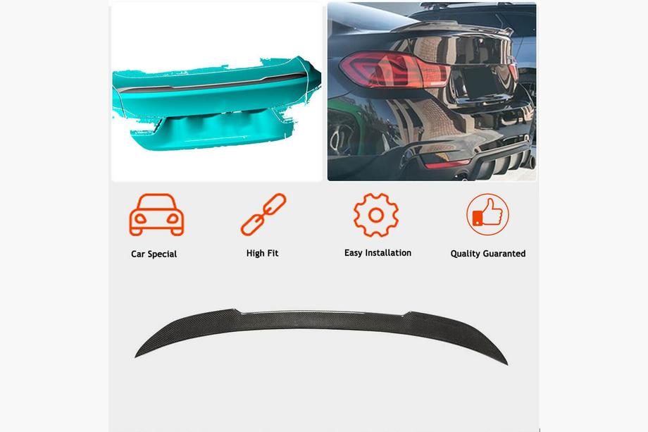 BMW 4 Serie F32/F33/F36 2012–2020 Kofferklep spoiler Carbon V5 (voor F36) Foto 2