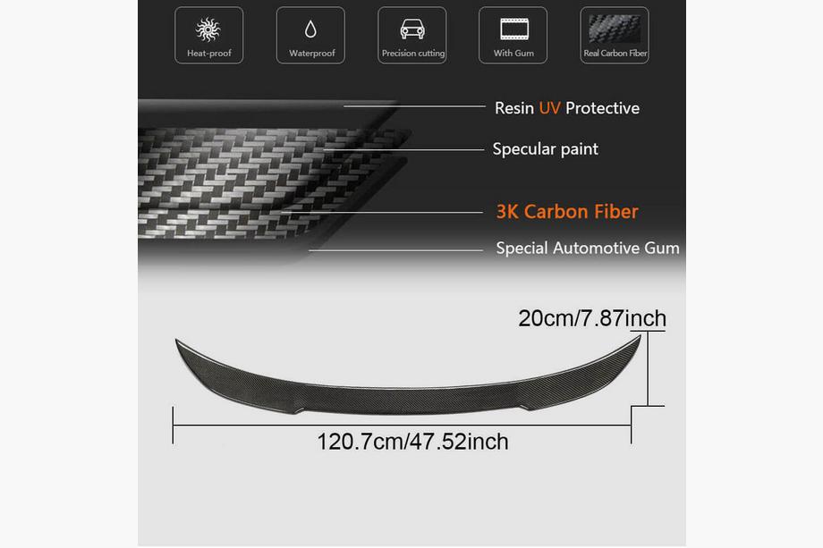BMW 4 Serie F32/F33/F36 2012–2020 Kofferklep spoiler Carbon V5 (voor F36) Foto 6